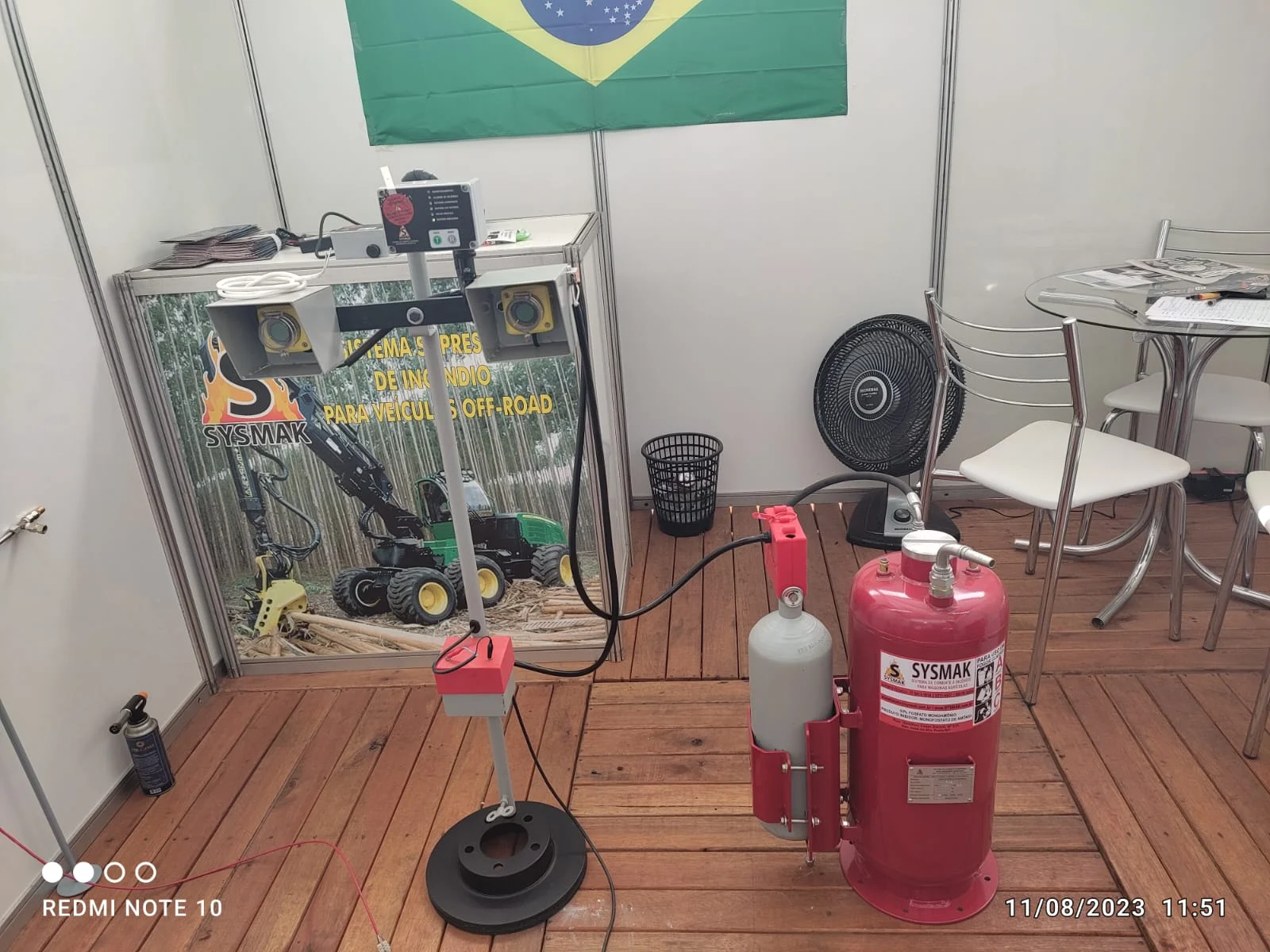 Sistema anti-incêndio para trator